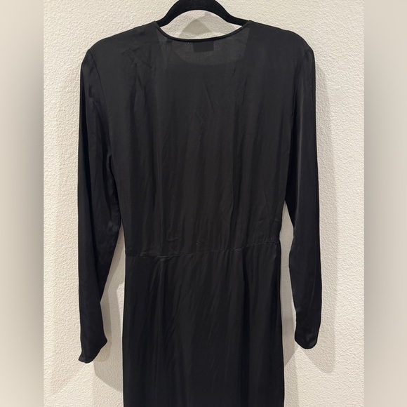 NWT The Kooples Black Long Sleeve V Neckline Maxi Dress Size 2 - Picture 11 of 17